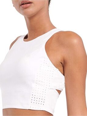 White Athletic Crop Top Sports Bra